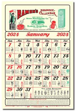 Ramon's Brownie Calendar - Limited Vintage Edition Old Fashioned Almanac Calendar